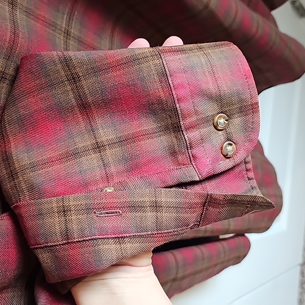 Sir Pendleton 100% Pure Virgin Wool Plaid Button Down in Men's Size XL Long - Picture 6 of 7